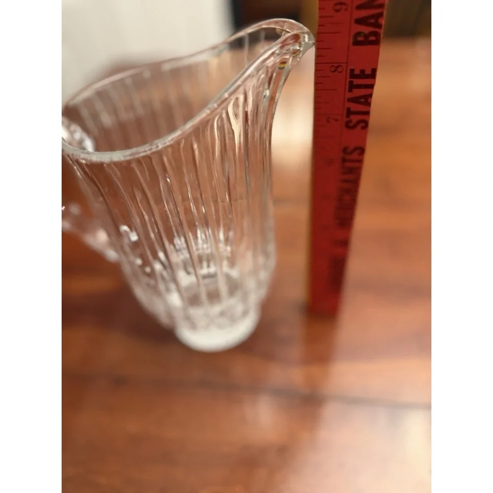 Vtg Mikasa Park Avenue Crystal 40 Oz‎ Water Pitcher Scalloped Base Jug Germany